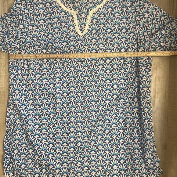 Talbots Lightweight 3/4 Length Sleeve Cotton Tunic Top Size L - Picture 7 of 12